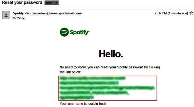 spotify login reset