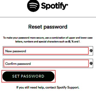 spotify password reset august 2016