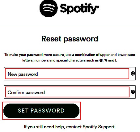 change my spotify password