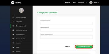 spotify password reset oage