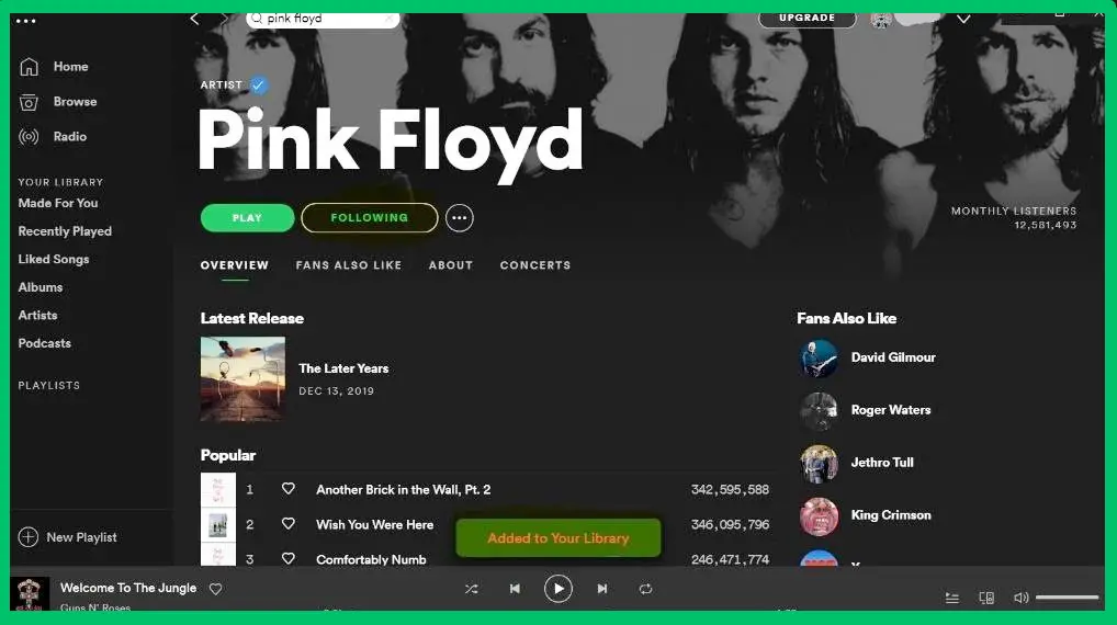 Follow Favorite Artists On Spotify