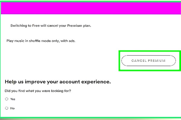 how to cancel spotify premium after phone changes