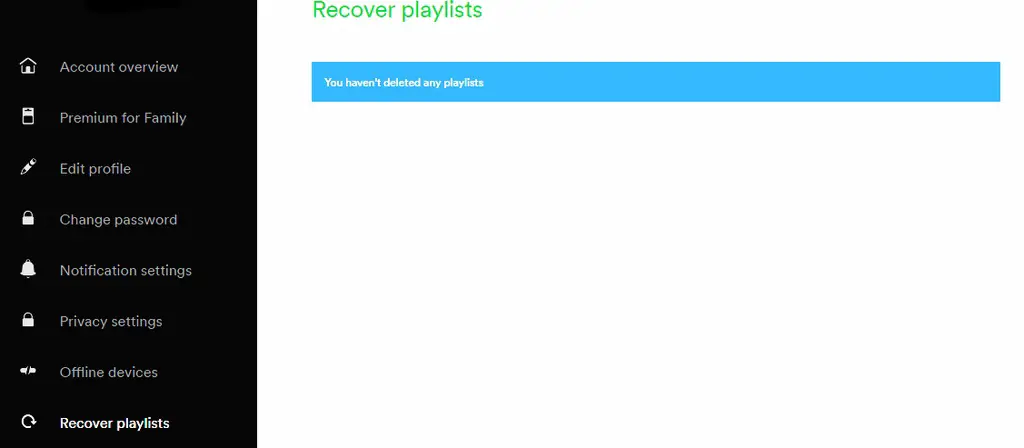 Can’t find my deleted playlists on Recover Playlist option