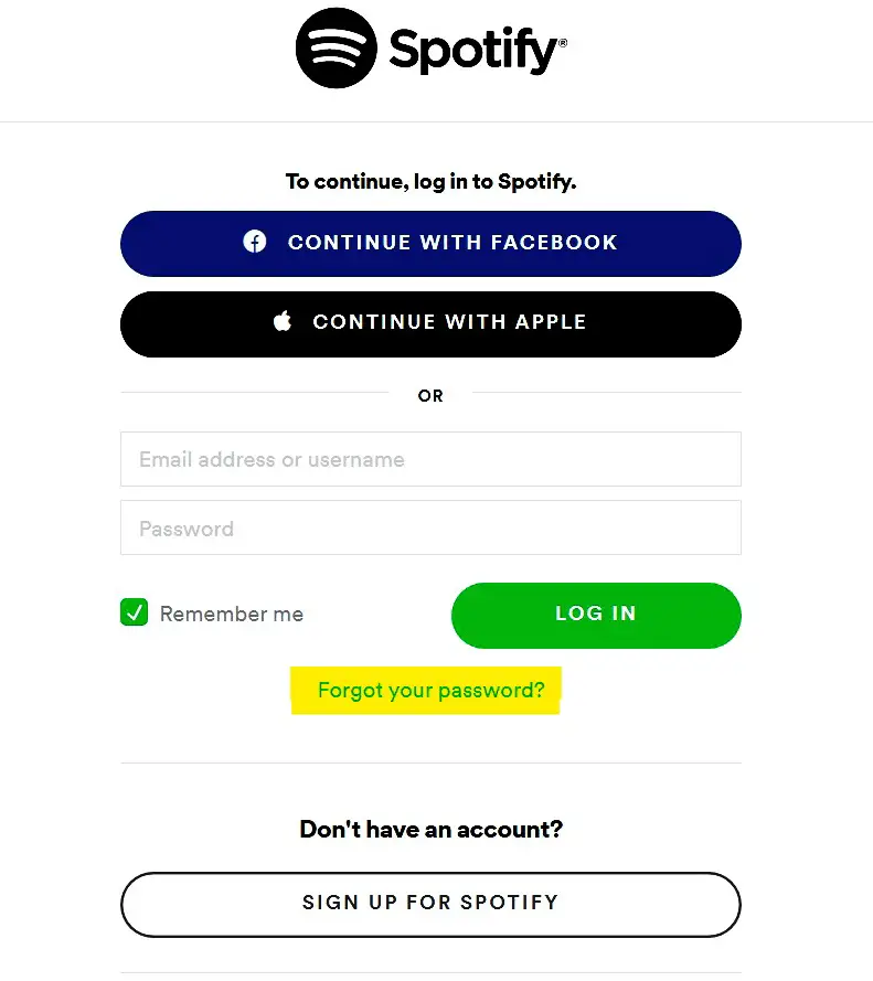 spotify sign up with facebook not working