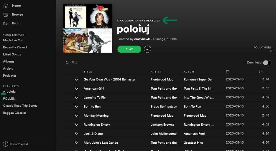 share spotify playlist