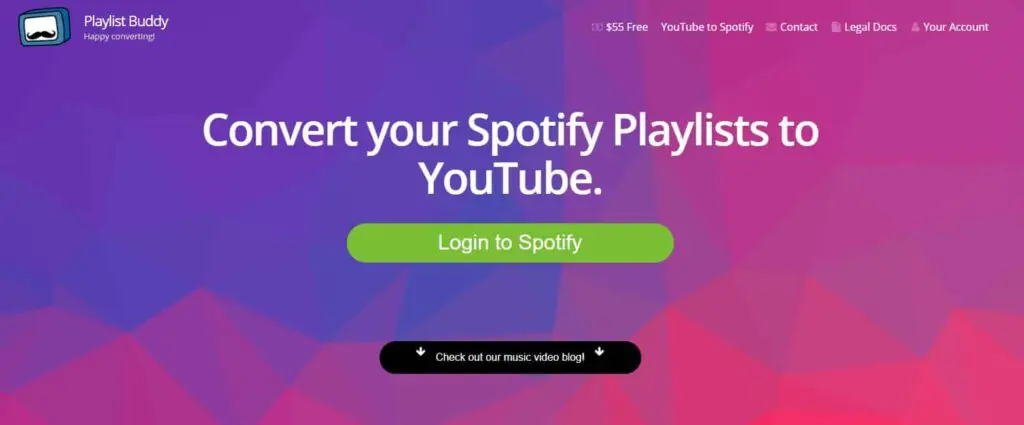 Convert Spotify Playlists To Youtube Via Playlist Buddy