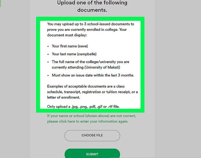 spotify student discount getting process