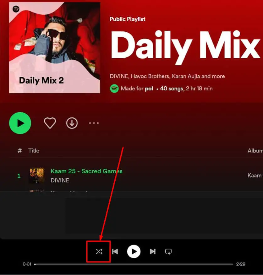 How To Shuffle Spotify Playlist on Web Player